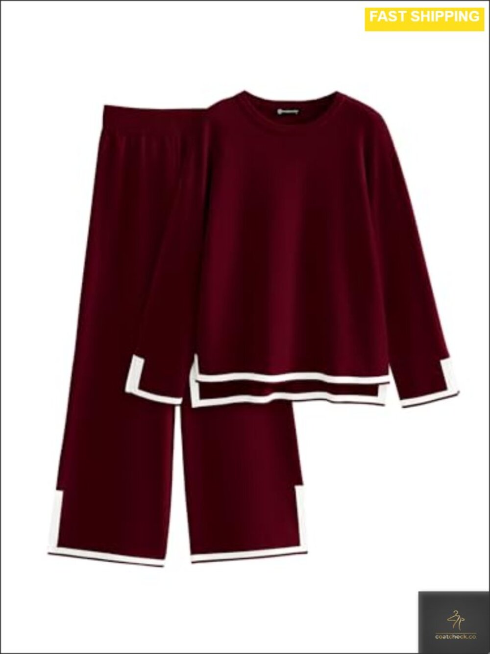 Women's 2 Piece Cable Knit Sweater Set Wide Leg Pants Travel Outfit